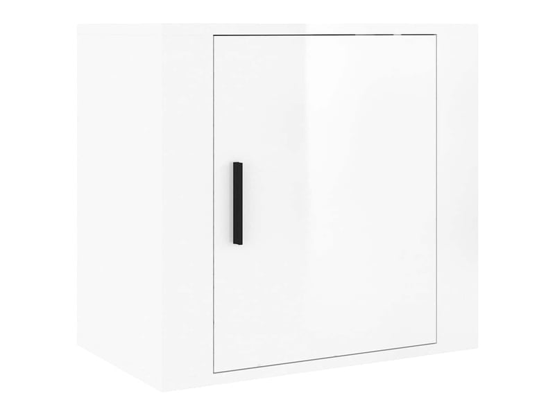  Table de chevet - cabinet de chevet - table de nuit murale blanc brillant 50x30x47 cm  - Conforama A