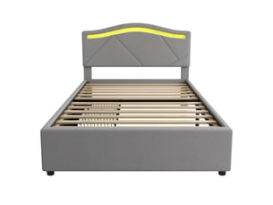Lit avec rangement 90x200 cm MAISONORA coloris gris