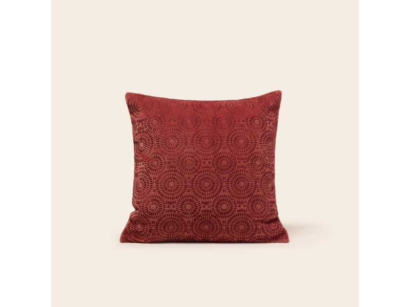  Housse de coussin en velours brodé de fil coton  solaya 26429 - Conforama A
