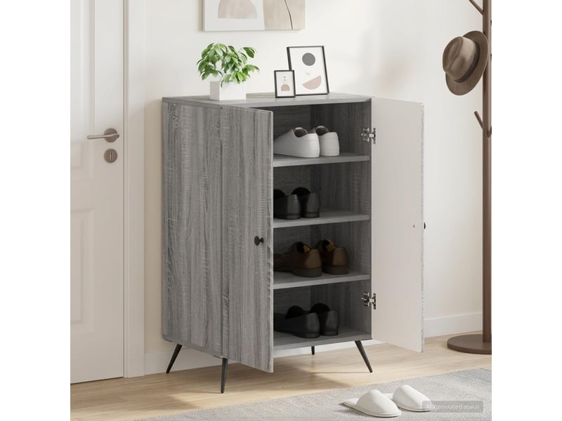  Meuble à chaussure, cabinet à chaussures breda 59,5x39,5x90 cm sonoma gris  - Conforama B