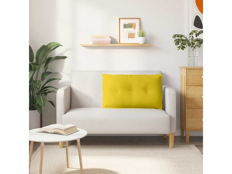  Coussin de dos, coussin de dossier jaune 80 x 50 cm tissu en velours côtelé cf54765  - Conforama D