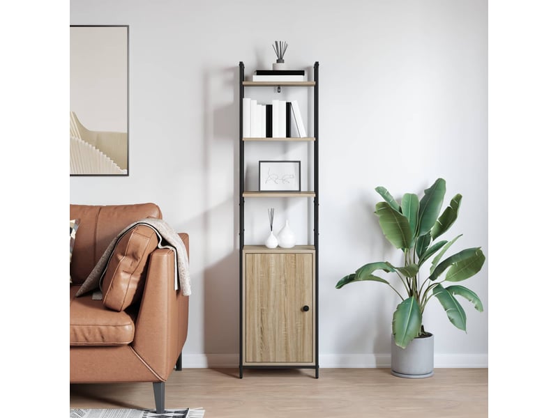 Bibliothèque 6 niveaux, armoire à livres 40 x 24 x 161 cm bois d'ingénierie shl5526 - Conforama D