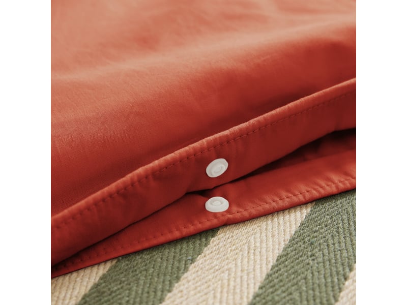  Housse de couette 140x200 cm percale de coton terre de sienne PD25275 - Conforama C