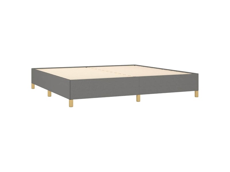  Lit double- lit adulte -  cadre de lit sans matelas gris foncé 200x200 cm tissu  - Conforama C