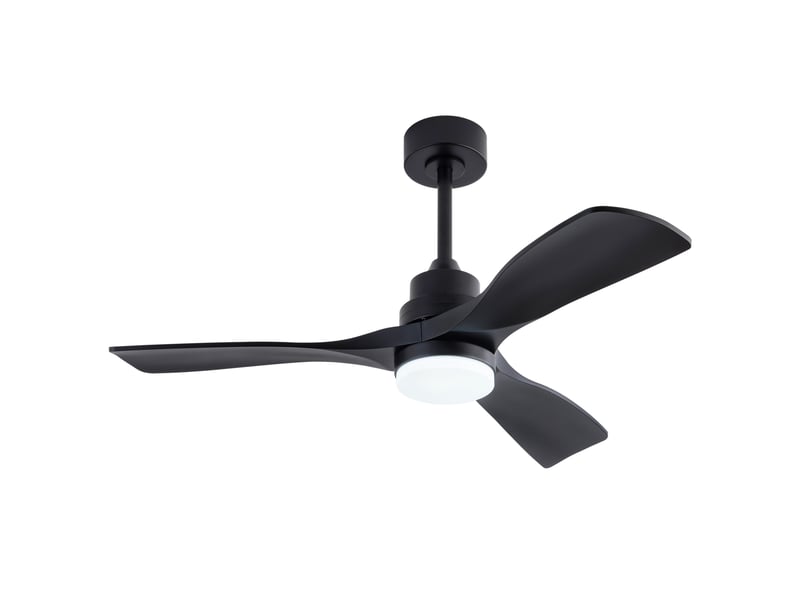  Ventilateur de plafond 107x107x40 cm noir en abs, avec lumière led 20 w et télécommande 6 vitesses  - Conforama A