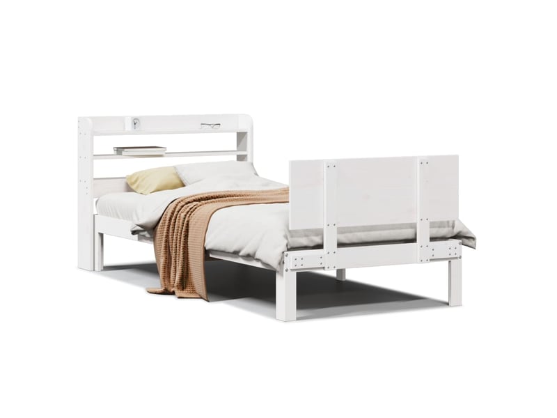 Lit simple- lit adulte - cadre de lit avec tête de lit sans matelas blanc 100x200 cm - Conforama A