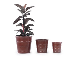 Pot de fleurs en céramique ø 24 cm – brun rouge brillant – drainage, intérieur et extérieur