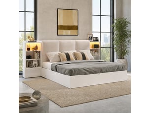 Lit coffre 180x200 cm OKMYHOME   coloris blanc