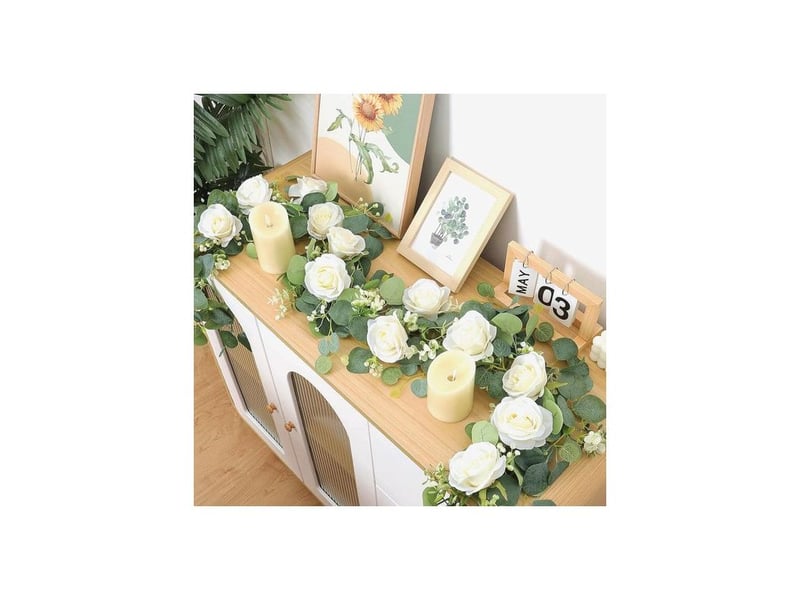  Guirlande de fleurs artificielles - guirlande de dahlias de 180 cm - fleurs en plastique de 1,80 m - décoration florale artificielle pour cérémonie, maison, jardin, mur, mariage, noël, fête  - Conforama D