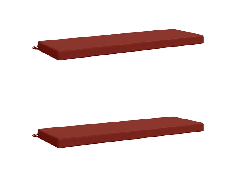 Lot de 2 coussins de banc, coussins d'assise soest 100 % polyester rouge cf57378 - Conforama A