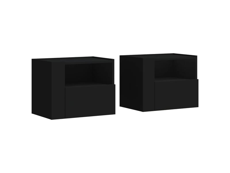  Lot de 2 tables de chevet - cabinet de chevet - table de nuit murales noir 45x30x35 cm  - Conforama A