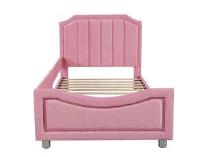 Lit simple 90x200 cm BEAOK coloris rose