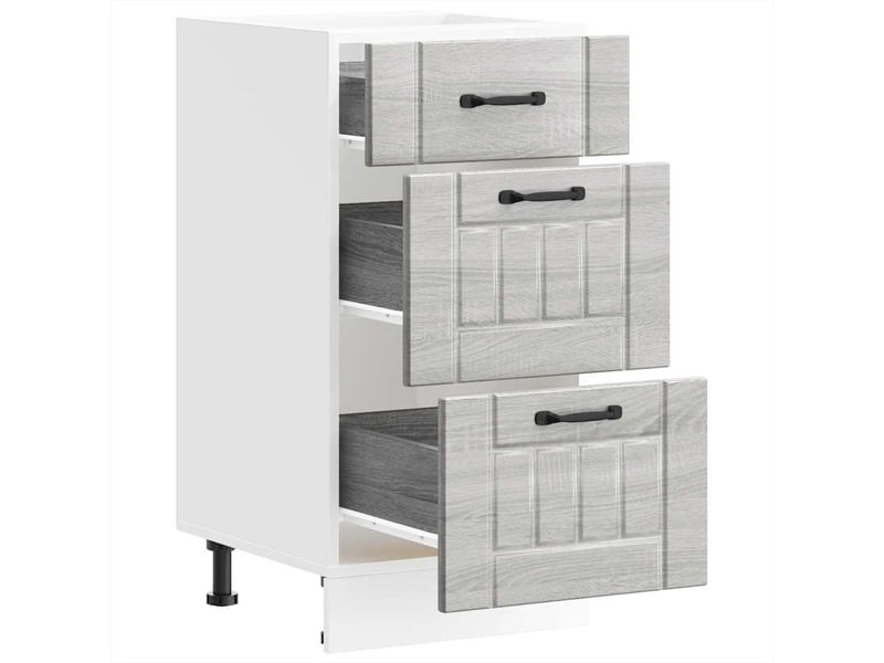 Meuble de rangement, armoire de cuisine lucca sonoma gris bois ingénierie shl1358 - Conforama E