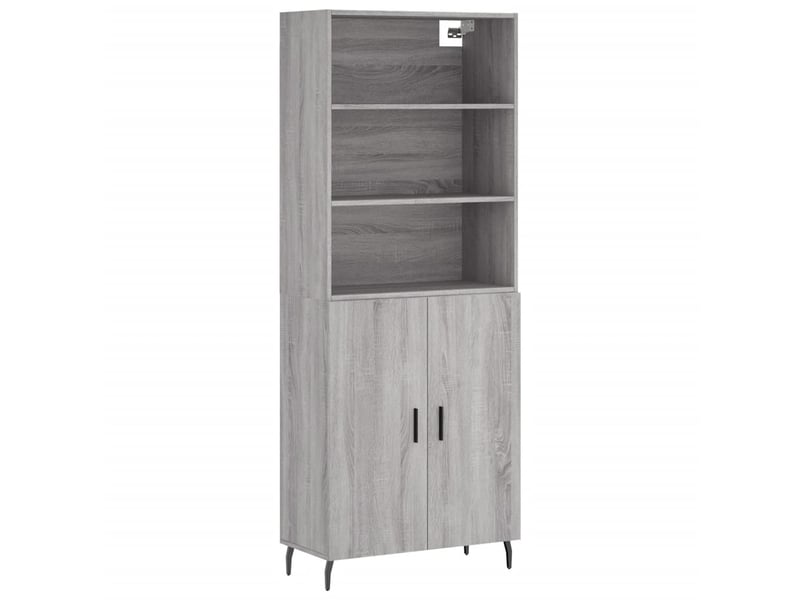  Buffet haut - bahut - meuble de rangement sonoma gris 69,5x34x180 cm bois d'ingénierie  - Conforama A