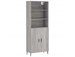Buffet haut - bahut - meuble de rangement sonoma gris 69,5x34x180 cm bois d'ingénierie
