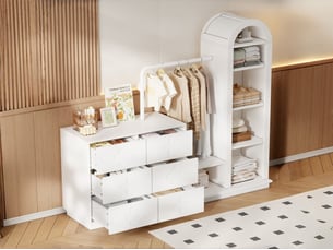 Commode 6 tiroir(s) SEYAKANY coloris blanc largeur 160.5 cm