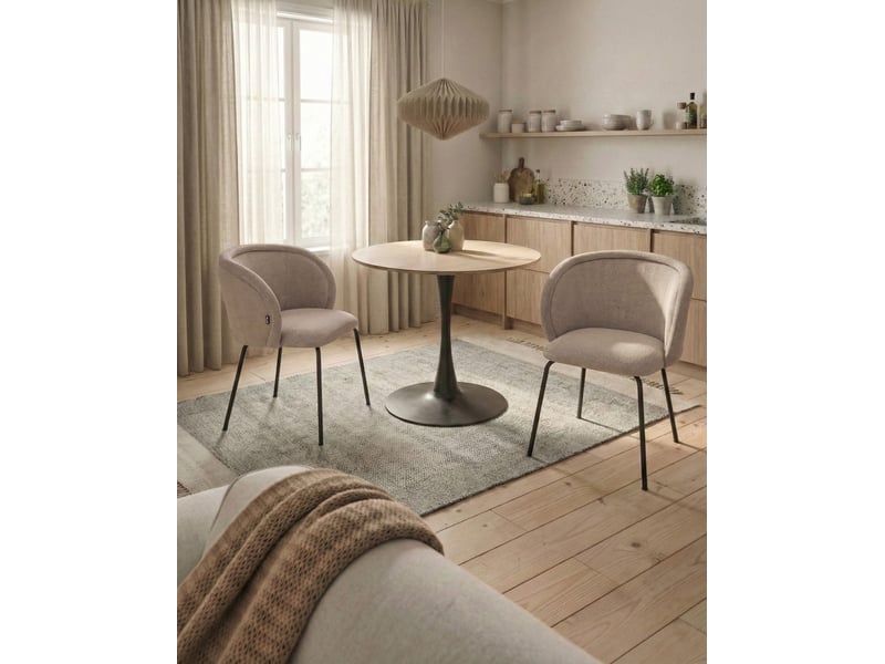 Lot de 2 chaises de salle à manger sarasota tissu taupe  - Conforama B