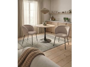 Lot de 2 chaises de salle à manger sarasota tissu taupe