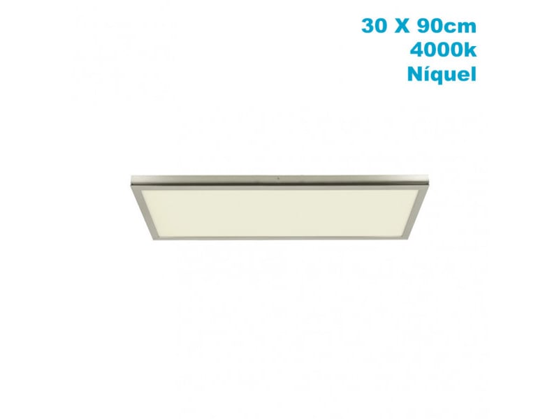  Panneau led en saillie fabrilamp tivoli 72 w 6120 lm 4000 k nickel 2,5 x 30 x 90 cm 162499003 - Conforama A