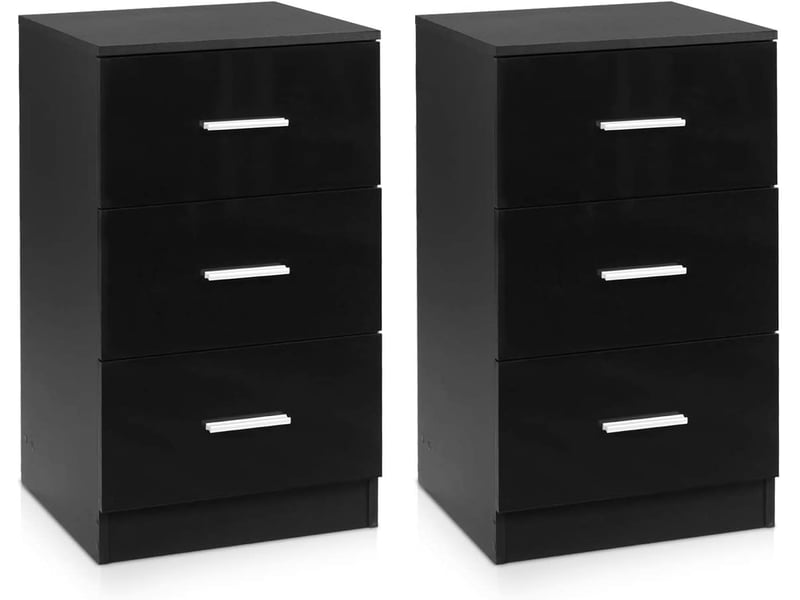 Caisson De Bureau 3 Tiroirs Avec Roulettes – Rangement A4, Documents, Mobile, Anti-basculement (53x39x58cm, Naturel+noir) - 3