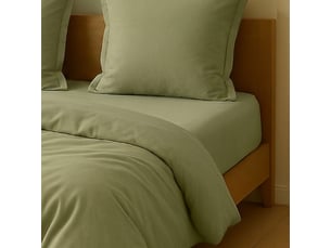 Drap housse 140x190 bonnet 35cm 100% coton verveine - vitalia