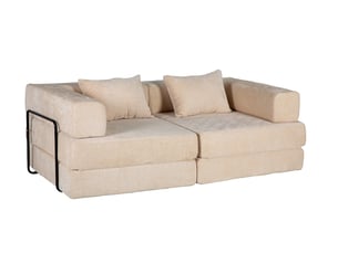 Canapé droit compressé convertible MODFU 2 places Polyester beige
