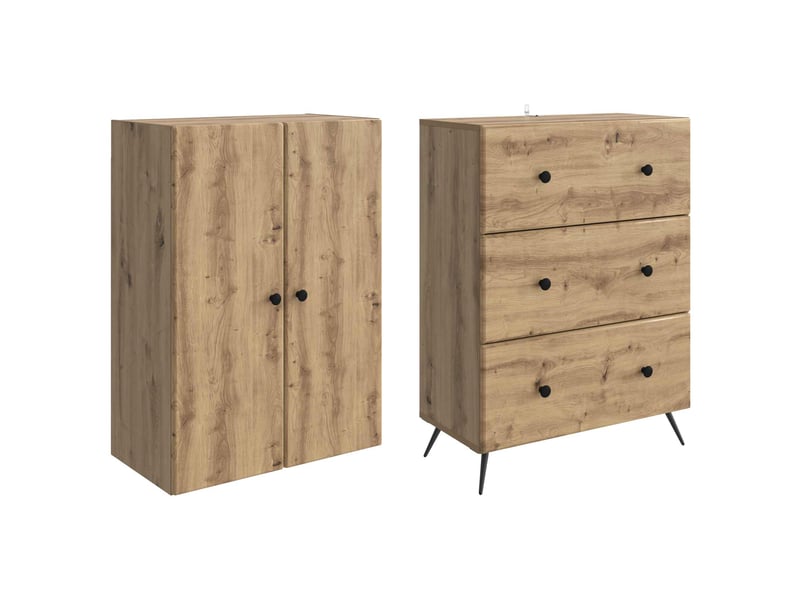  Ensemble de meubles 2 pcs, rangement de salon 66 x 34,5 x 90 cm bois d'ingénierie shl7553  - Conforama D