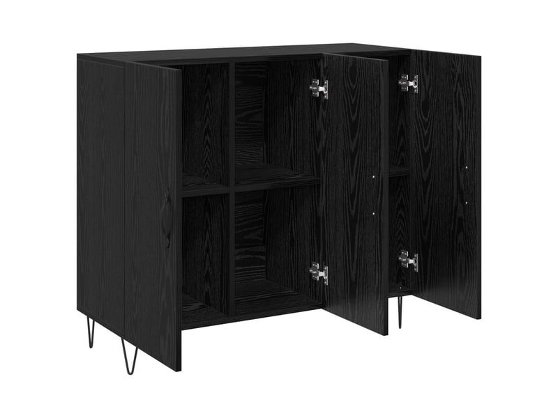 Buffet - bahut - meuble de rangement chêne noir 90 x 32,5 x 80 cm bois d'ingénierie - Conforama E