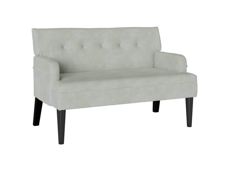  Banc chambre, banc de lit chesterfield gris clair 112x65,5x75 cm velours  - Conforama A