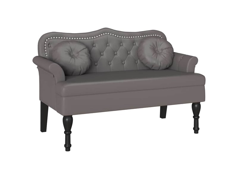 Banc chesterfield, canapé 2 places gris 120,5x65x75 cm simili cuir - Conforama A