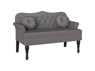 Banc chesterfield, canapé 2 places gris 120,5x65x75 cm simili cuir