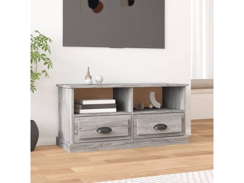  Meuble tv - banc tv - meuble de rangement sonoma gris 93x35,5x45 cm bois d'ingénierie  - Conforama B