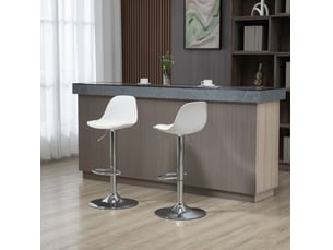 tabouret de bar assise réglable en hauteur <strong>HAUSS SPOLE</strong> - blanc hauteur d'assise 62 cm vendu Par paire