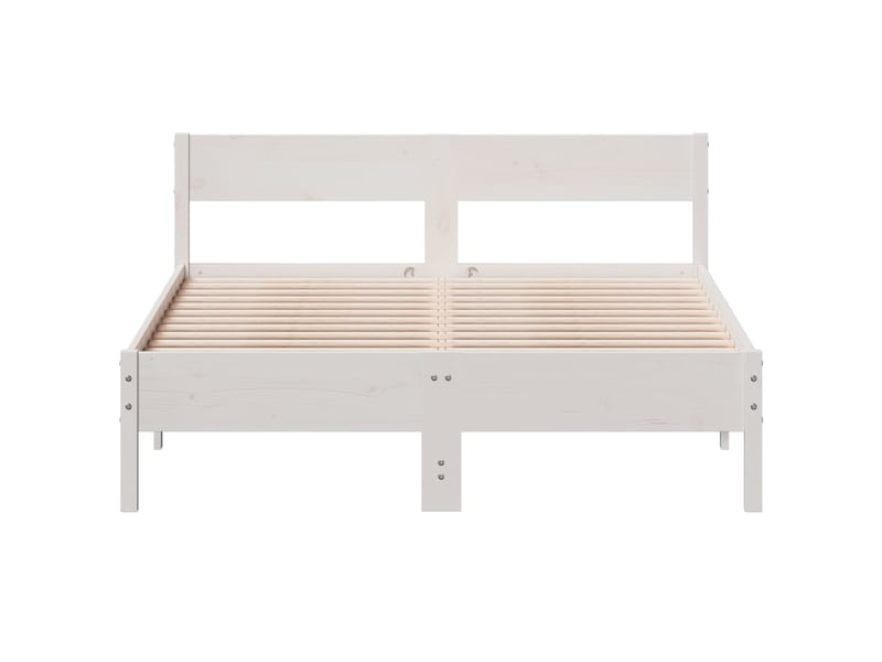  Lit double- lit adulte -  cadre de lit sans matelas blanc 120x190 cm bois de pin massif  - Conforama C