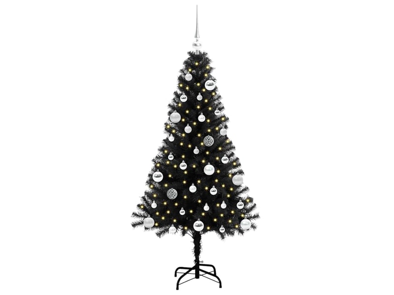  Sapin de noël, arbre de noël noir 150 cm pvc shl708  - Conforama C