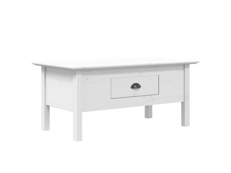 Table basse | table d'appoint salon bodo blanc 100x55x46 cm bois de pin massif  - Conforama A