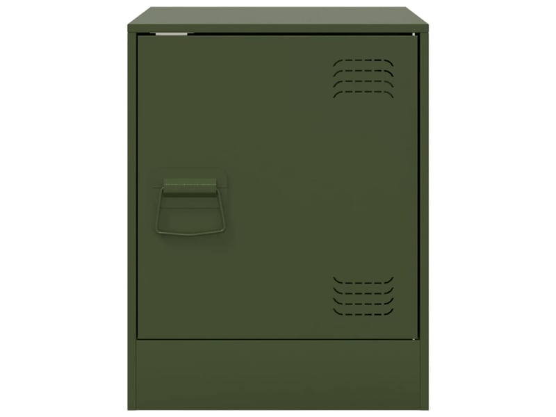  Lot de 2 tables de chevet - cabinet de chevet - table de nuit vert olive 34,5x39x44 cm acier  - Conforama D