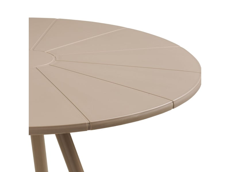  Table de jardin ø70cm plateau en polypropylène pieds en métal beige  - mazaline MAZALINE - Conforama E