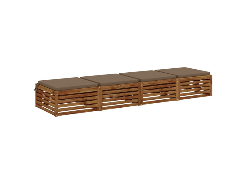  Lot de 4 coussins de siège, coussins d'assise soest 100 % polyester taupe cf60556  - Conforama C