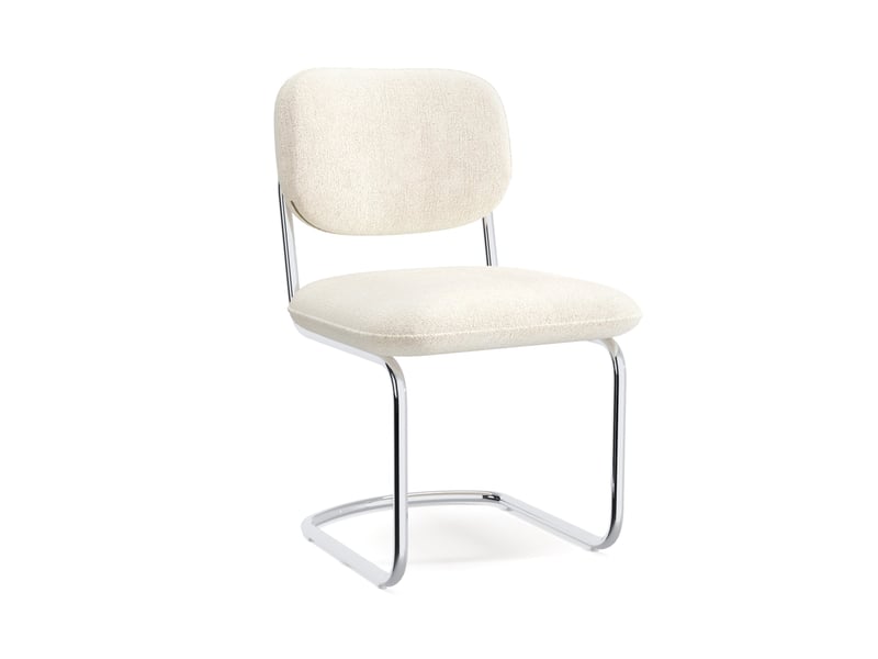  Lot de 2 chaises en velours texturé crème blake SC63VTCR - Conforama A