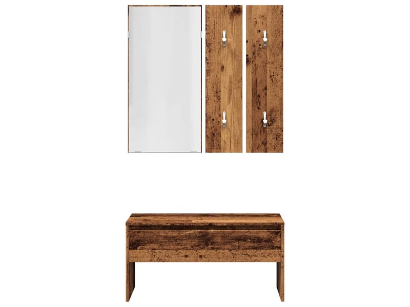  Ensemble de meubles de couloir vieux bois bois d'ingénierie shl42939  - Conforama E