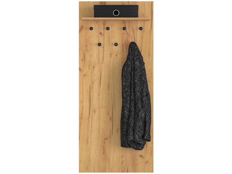  Selsey vasco - porte-manteau mural avec tablette 7 crochets - 60 cm - chêne Vasco - Conforama D