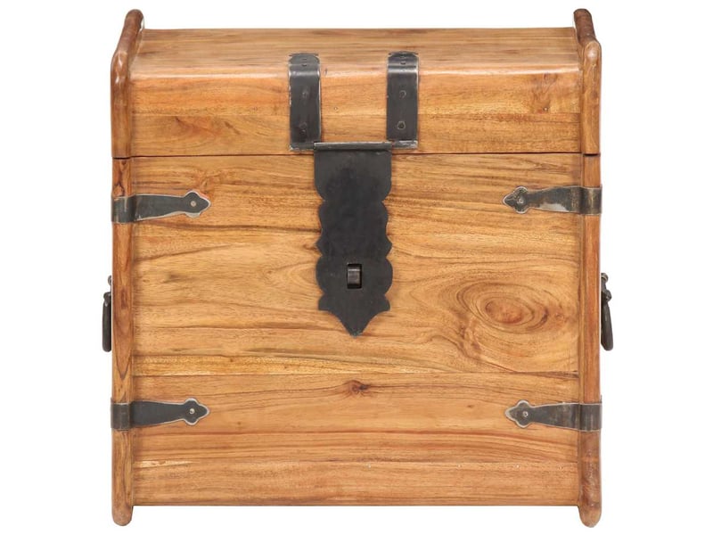  Coffre de rangement 40x40x40 cm bois d'acacia solide shl8280  - Conforama C