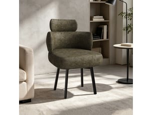 Chaise de salle à manger pivotante 56,5x54x89 cm en chenille vert olive