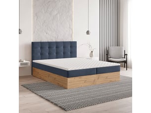 Lit avec rangement 160x200 cm <strong>MASSENO</strong> <strong></strong> coloris bleu