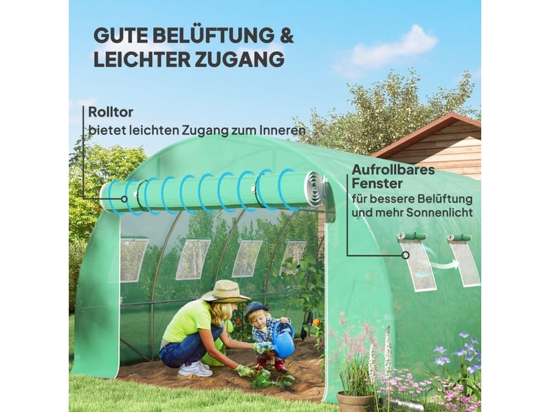 Bâche de remplacement pour serre - transparent - résistant aux intempéries - fenêtres enroulables 400x300x200cm - Conforama D
