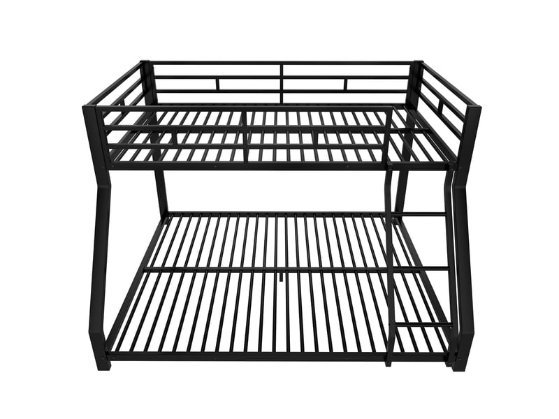  Lit superposé métal 90x200 cm et 140x200 cm noir avec échelle et garde-corps certifié en747 sans matelas Sol Morn - Conforama A