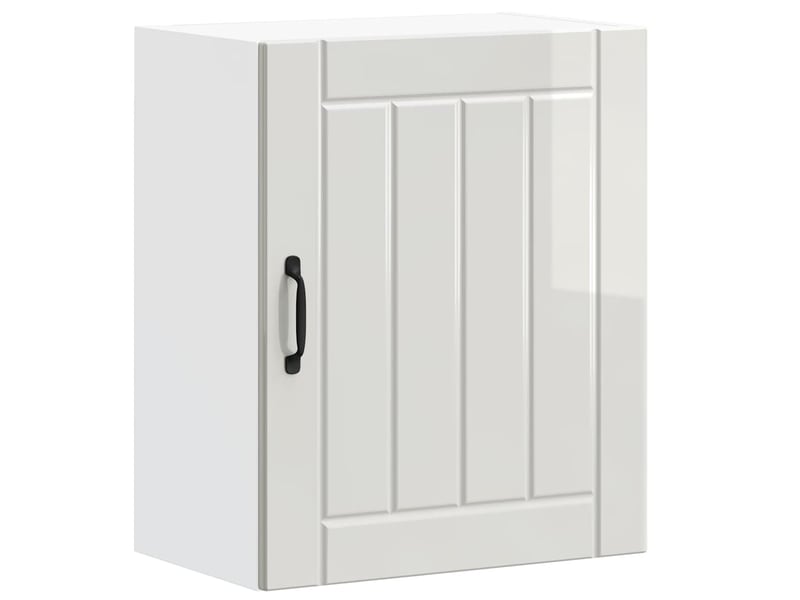  Meuble de rangement, armoires murales de cuisine lucca bois d'ingénierie blanc brillant  - Conforama E