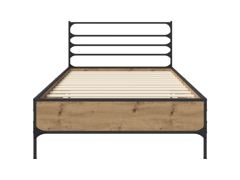  Lit simple- lit adulte -  cadre de lit chêne artisanal 80 x 200 cm bois d'ingénierie  - Conforama C