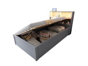 Lit coffre 90x200 cm coloris gris